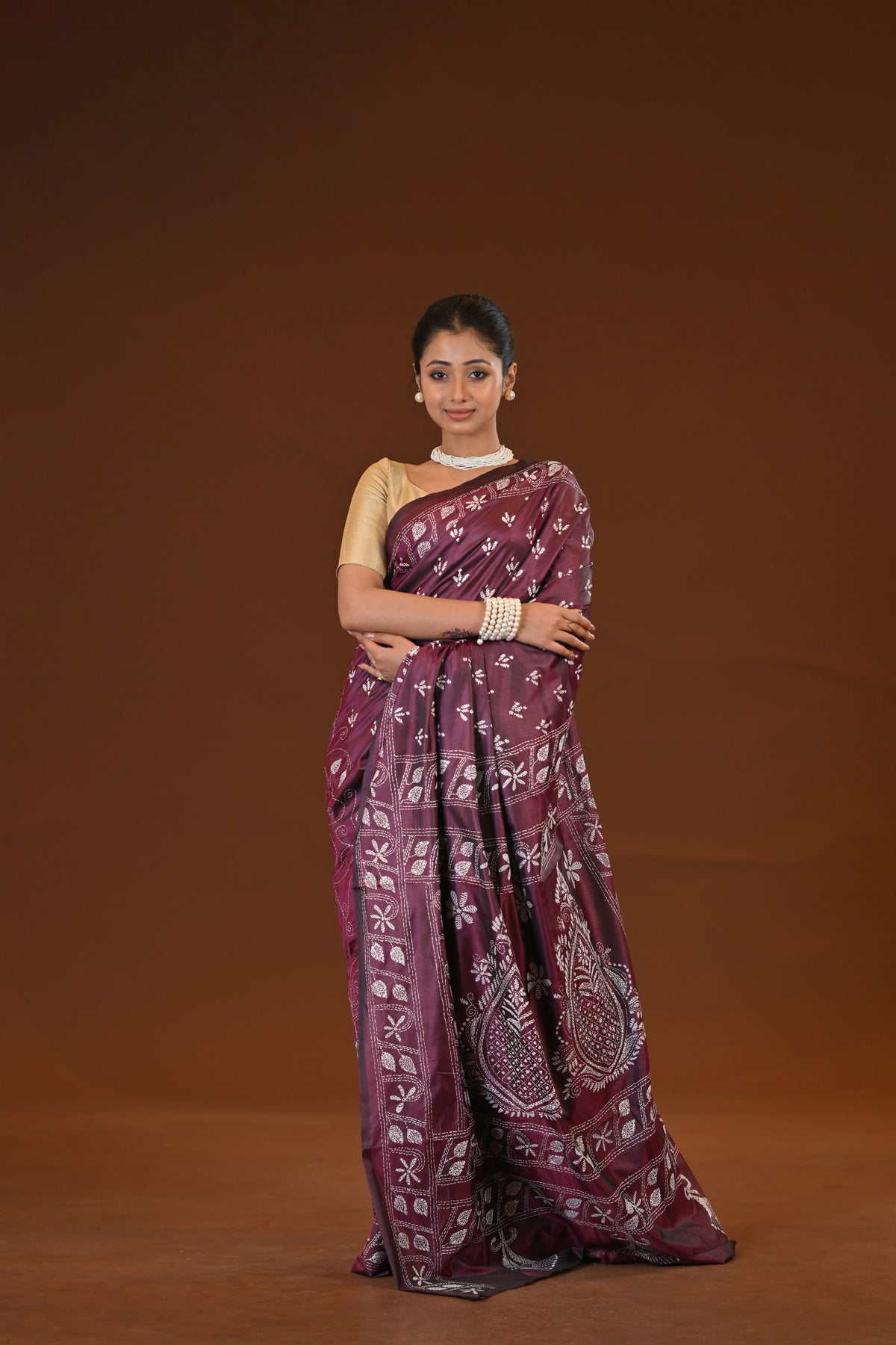 Blended Silk Kantha Saree