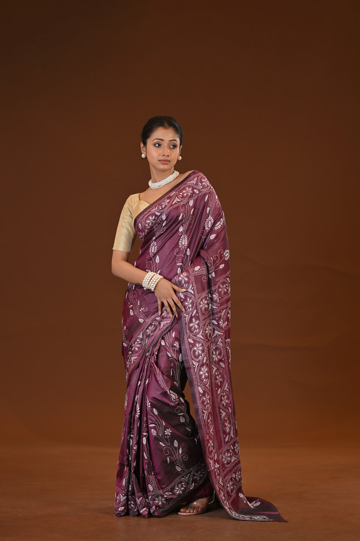 Blended Silk Kantha Saree