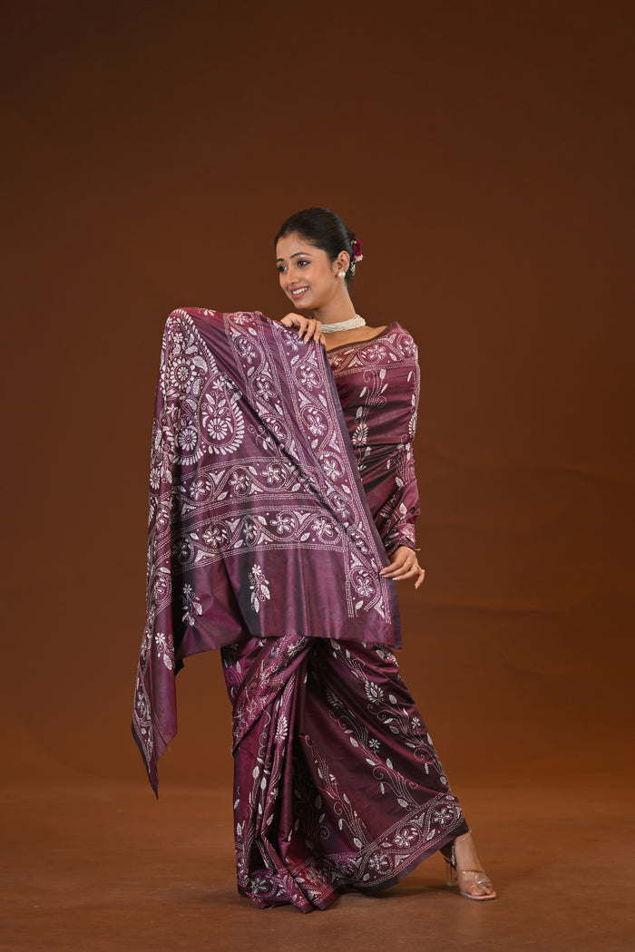 Blended Silk Kantha Saree