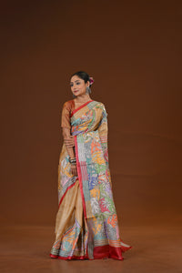 Tussar Diy Collage Saree