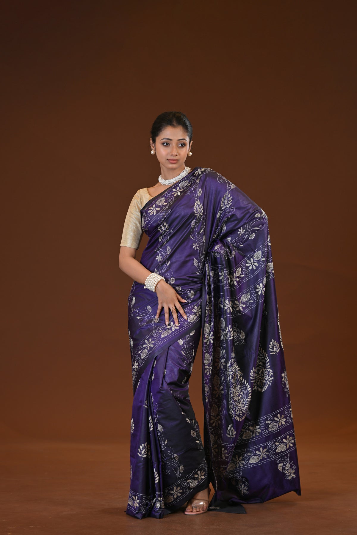 Blended Silk Kantha Saree