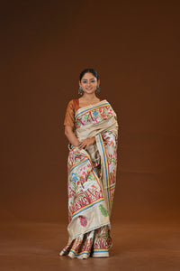 Pure Silk Kantha Stitch Saree