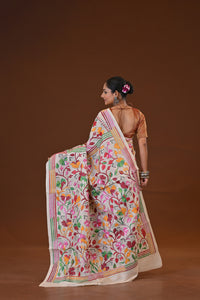 Pure Silk Kantha Stitch Saree