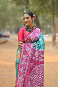 Pure Silk Kantha Stitch Saree