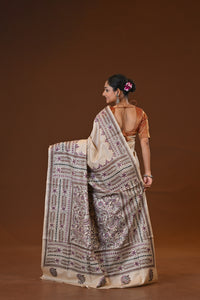 Pure Silk Kantha Stitch Saree