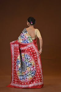 Pure Silk Kantha Stitch Saree