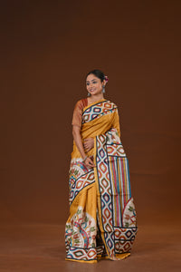 Pure Silk Kantha Stitch Saree