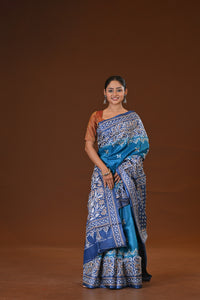 Pure Silk Kantha Stitch Saree