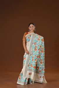 Pure Silk Kantha Stitch Saree