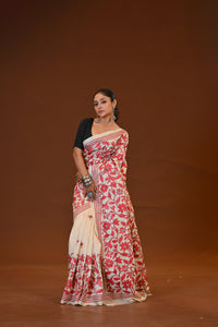 Pure Silk Kantha Stitch Saree