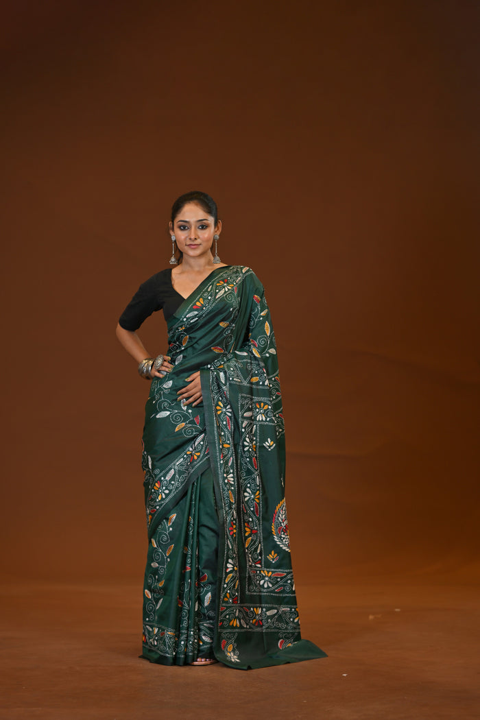 Blended Silk Kantha Saree