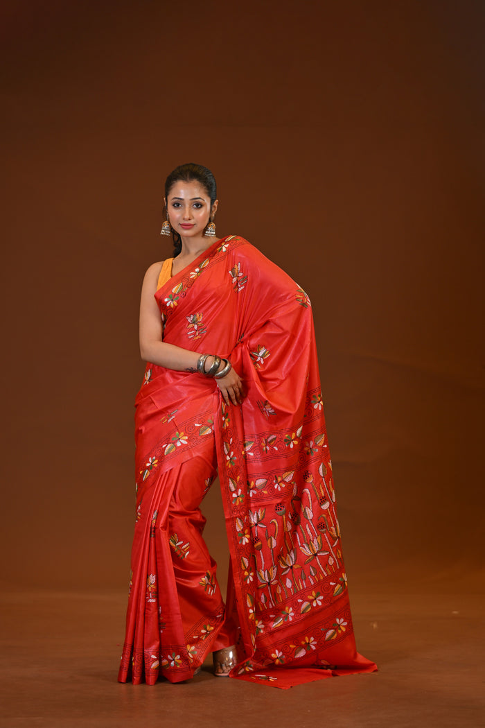 Blended Silk Kantha Saree