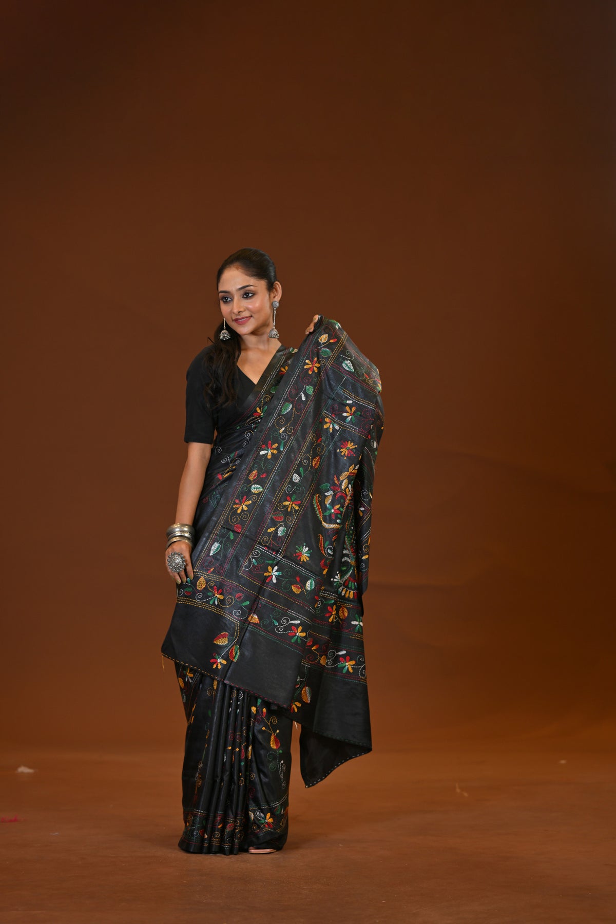 Blended Silk Kantha Saree