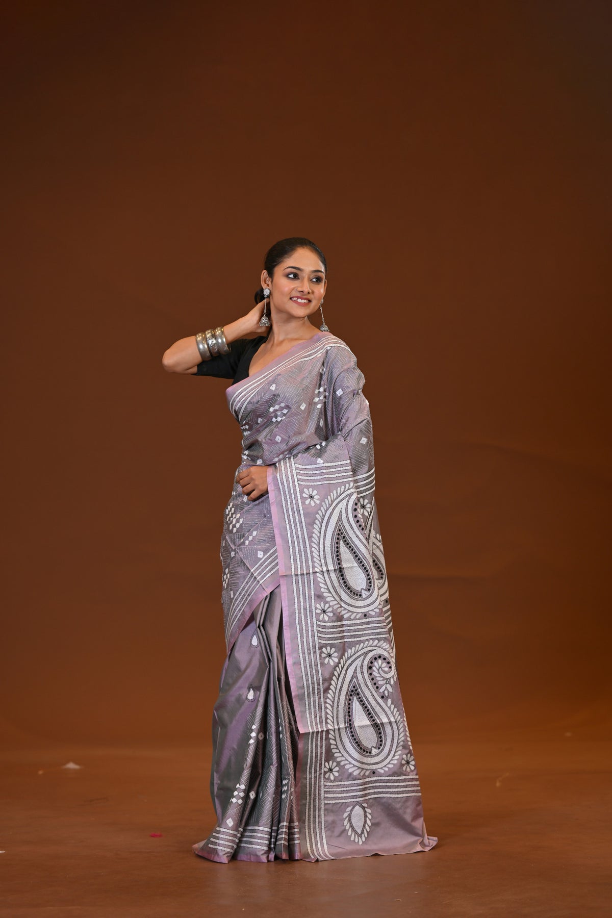 Blended Silk Kantha Saree