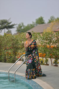 Pure Silk Kantha Stitch Saree