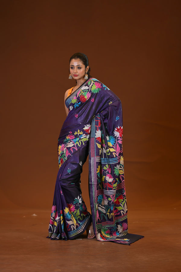 Blended Silk Kantha Saree