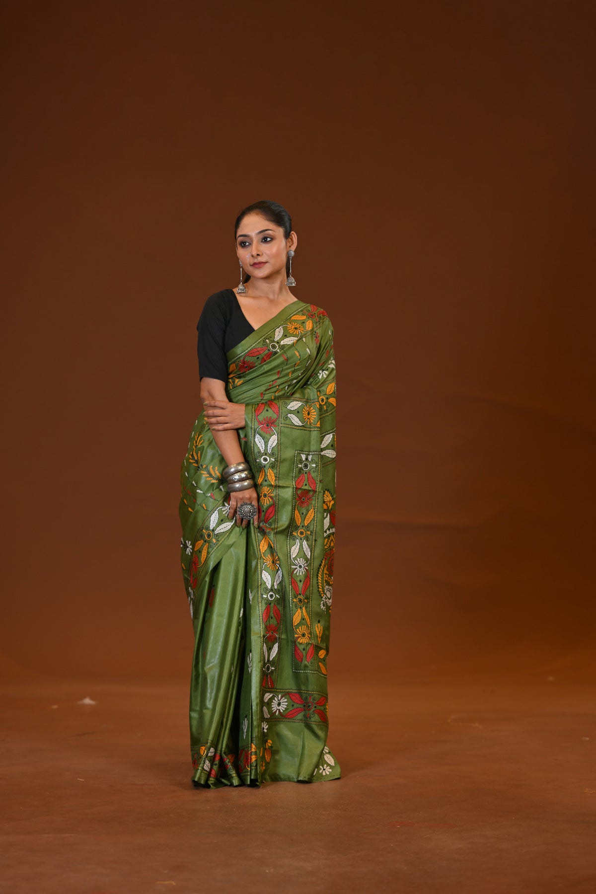 Blended Silk Kantha Saree