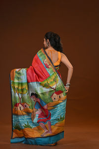 Tussar Hand-Print Saree
