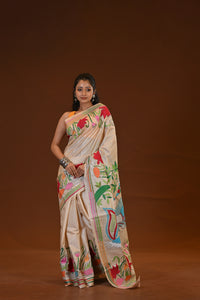 Pure Silk Kantha Stitch Saree
