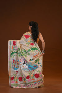 Pure Silk Kantha Stitch Saree