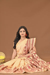 SARVESHWARI BISHNUPURI SILK KANTHA SAREE