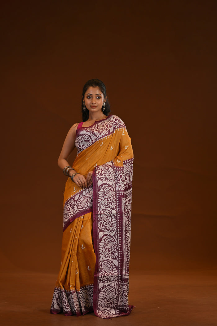 Pure Silk Kantha Stitch Saree