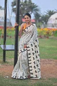 Tussar Bhoot Aplique Saree