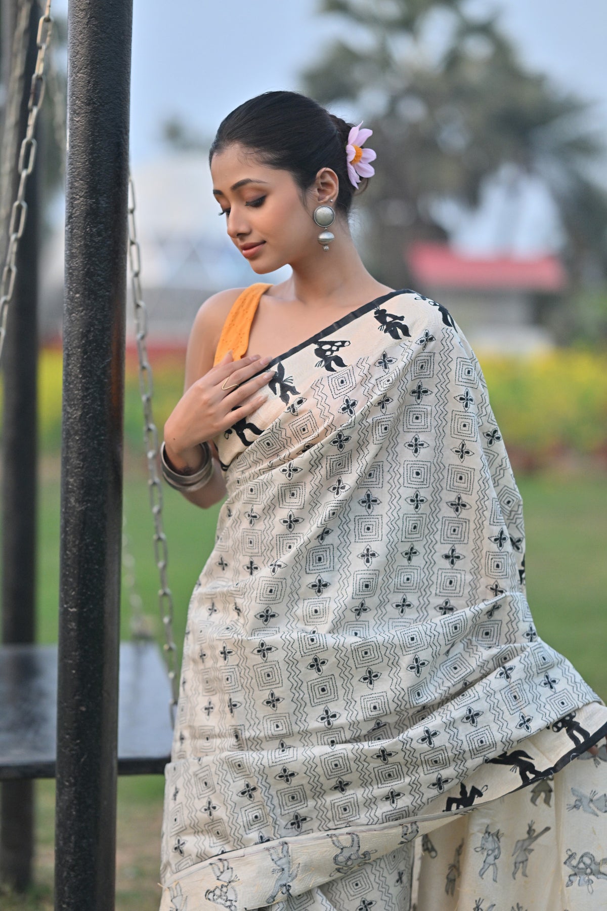 Tussar Bhoot Aplique Saree