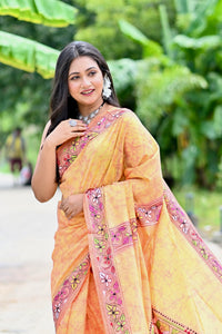 KARUNAMAYI BLENDED SILK KANTHA SAREE