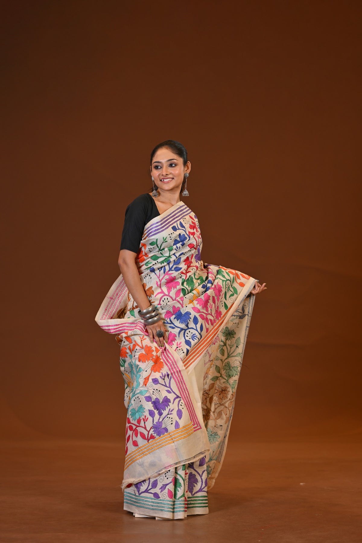 Pure Silk Kantha Saree
