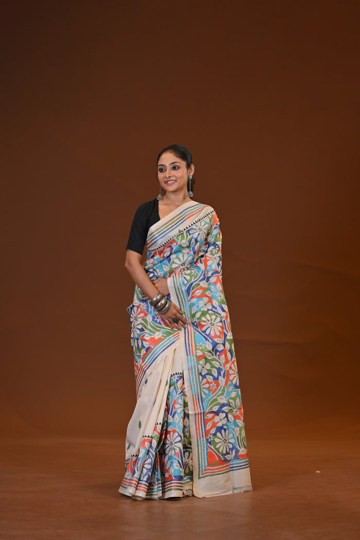 Pure Silk Kantha Saree