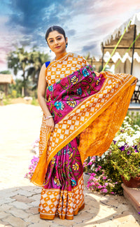 Tossor Fusion Kantha Stitch Silk Saree