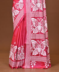 Blended Silk Kantha Stitch Saree Pink