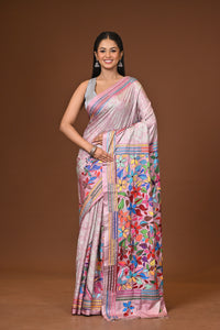 Blended Silk Kantha Stitch Saree Multicolor