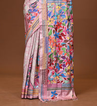 Blended Silk Kantha Stitch Saree Multicolor
