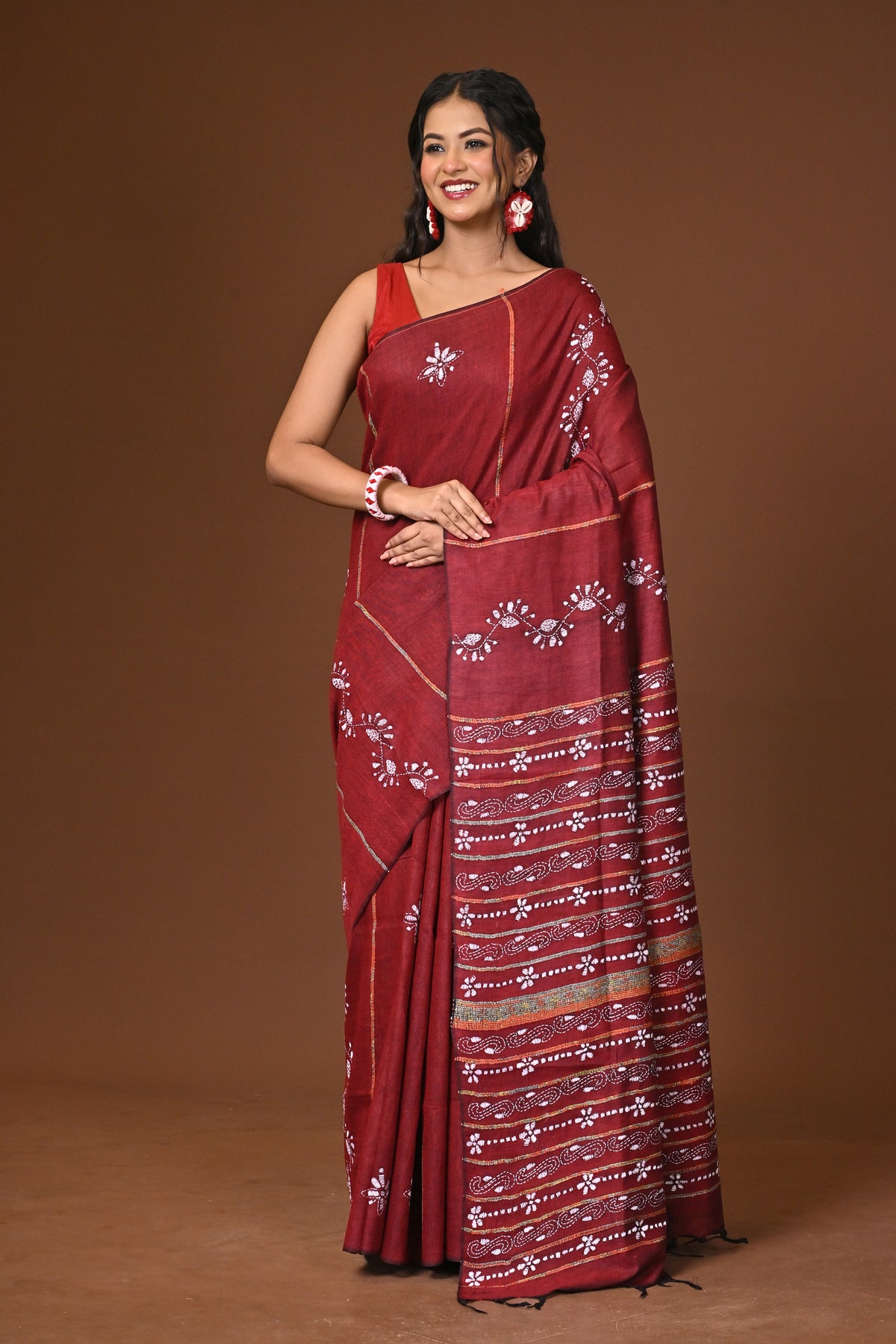 Cotton Khesh Kantha Saree