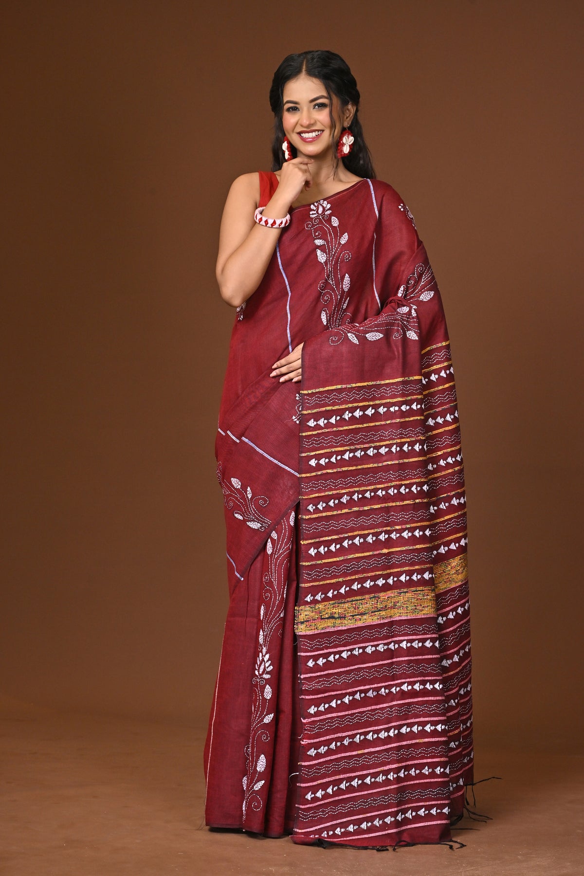 Cotton Khesh Kantha Saree
