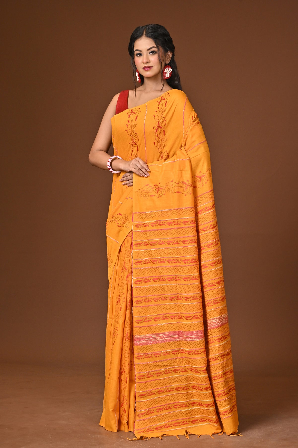 Cotton Khesh Kantha Saree