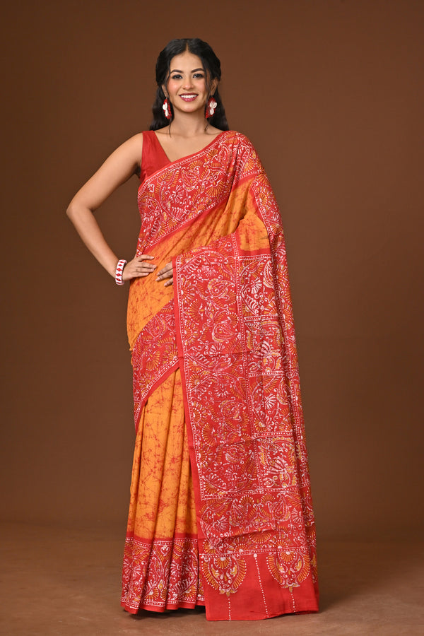 Hand Batik Cotton Saree