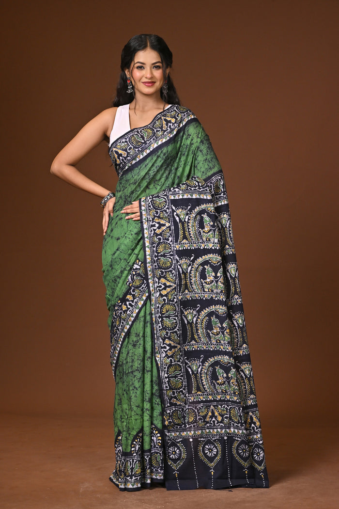 Hand Batik Cotton Saree