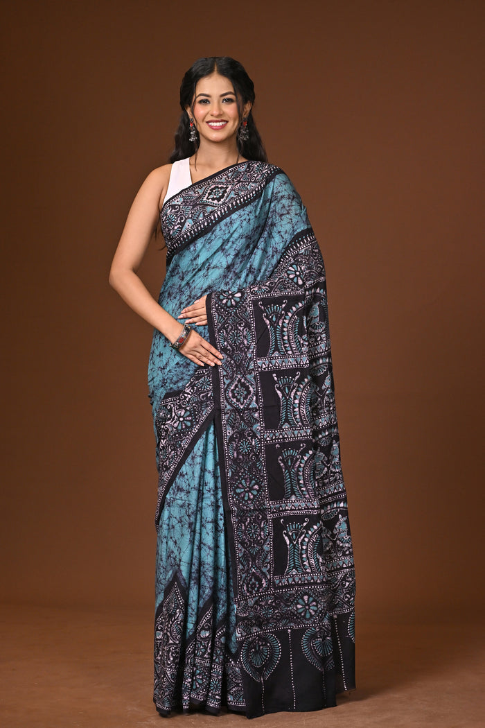 Hand Batik Cotton Saree