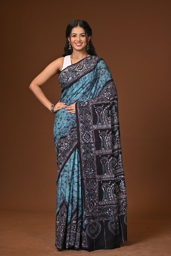 Hand Batik Cotton Saree