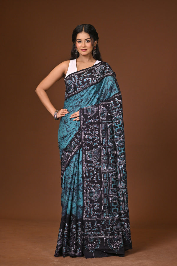 Hand Batik Cotton Saree