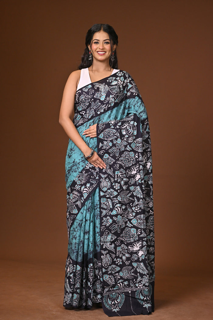 Hand Batik Cotton Saree