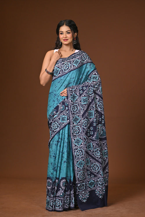 Cotton Hand Batik Saree