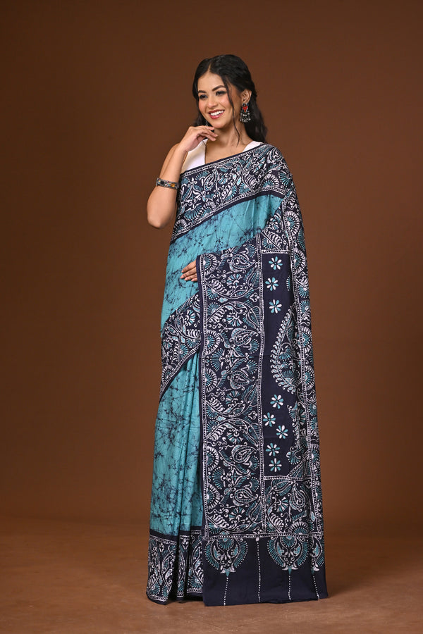 Hand Batik Cotton Saree