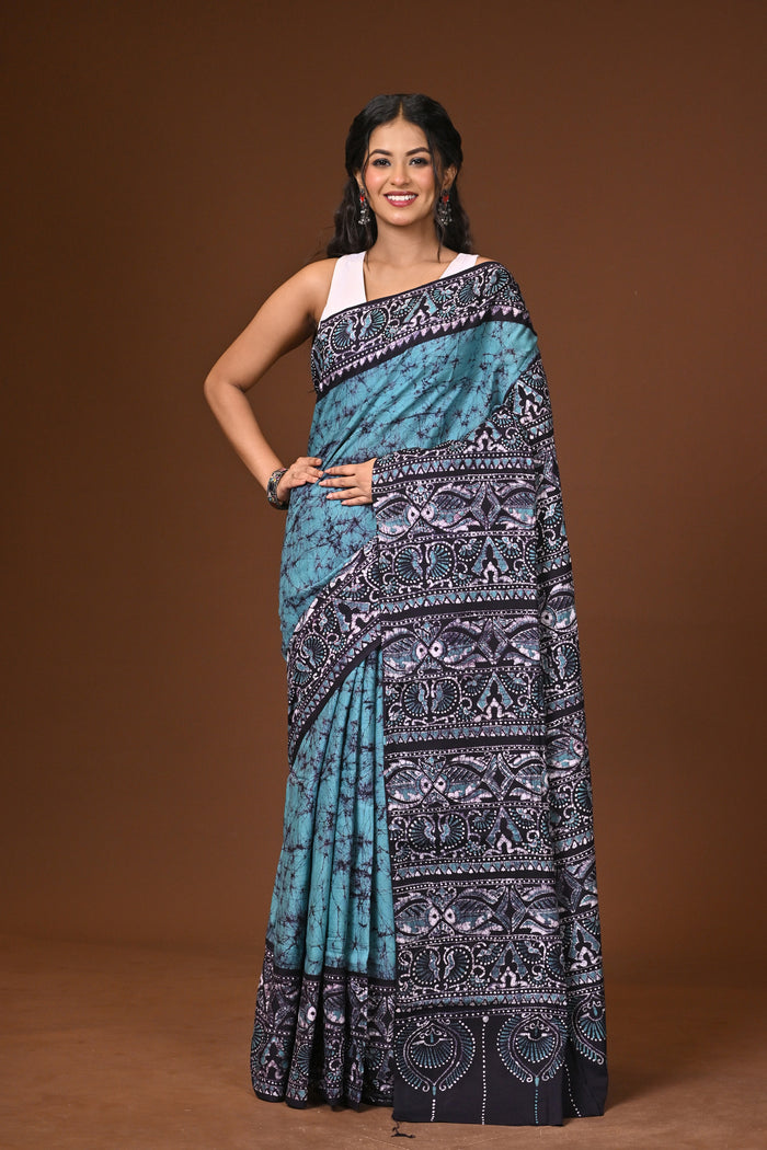 Hand Batik Cotton Saree
