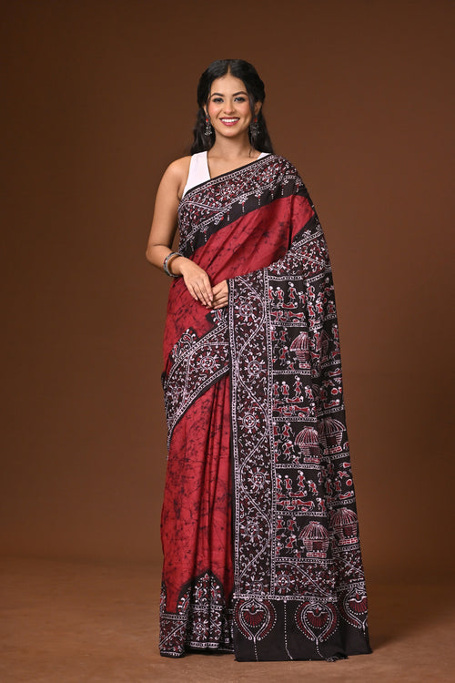 Hand Batik Cotton Saree