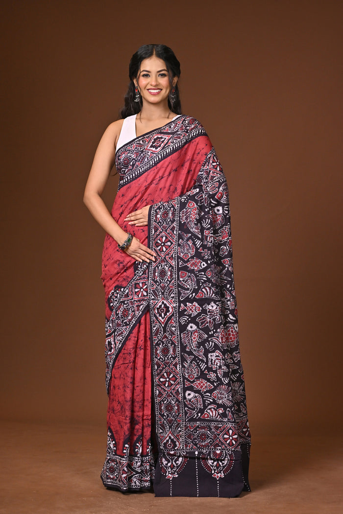 Hand Batik Cotton Saree