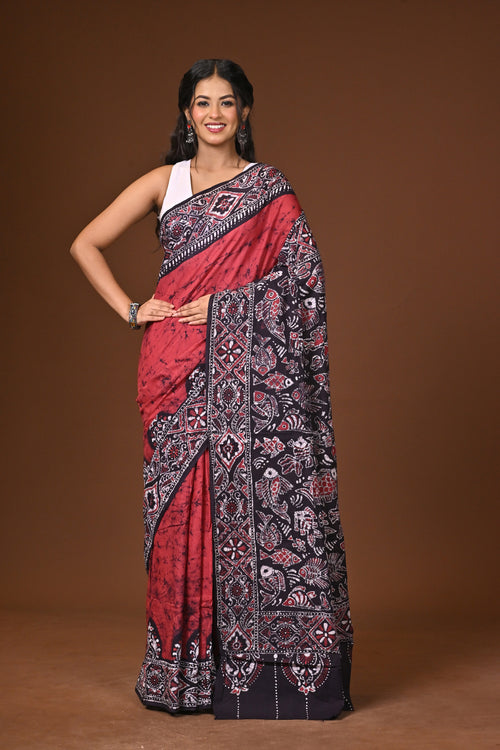 Hand Batik Cotton Saree